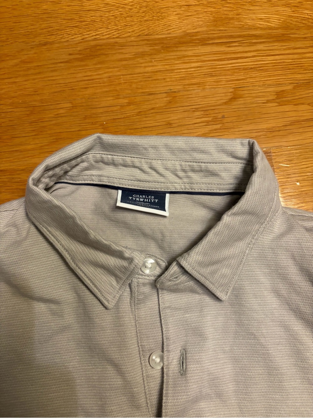 Charles Tyrwhitt Men's Gray Button-Front Polo
